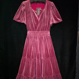 NWT See N Be Seen Velvety Tiered Maxi Dress Plum 1X
